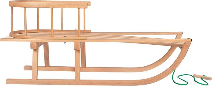 Actual product image No Name Wooden sledge with backrest