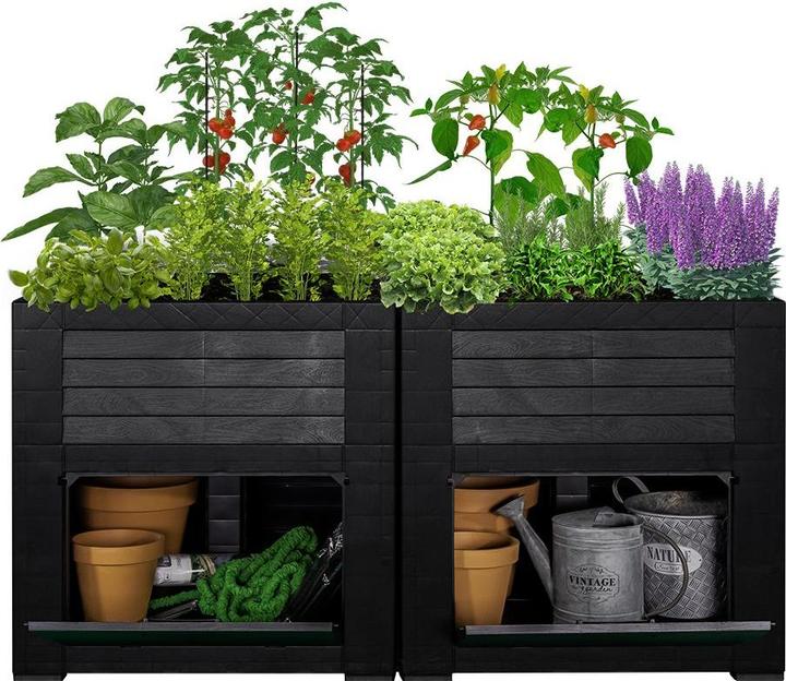 Actual product image Weber Home Raised bed with storage compartments