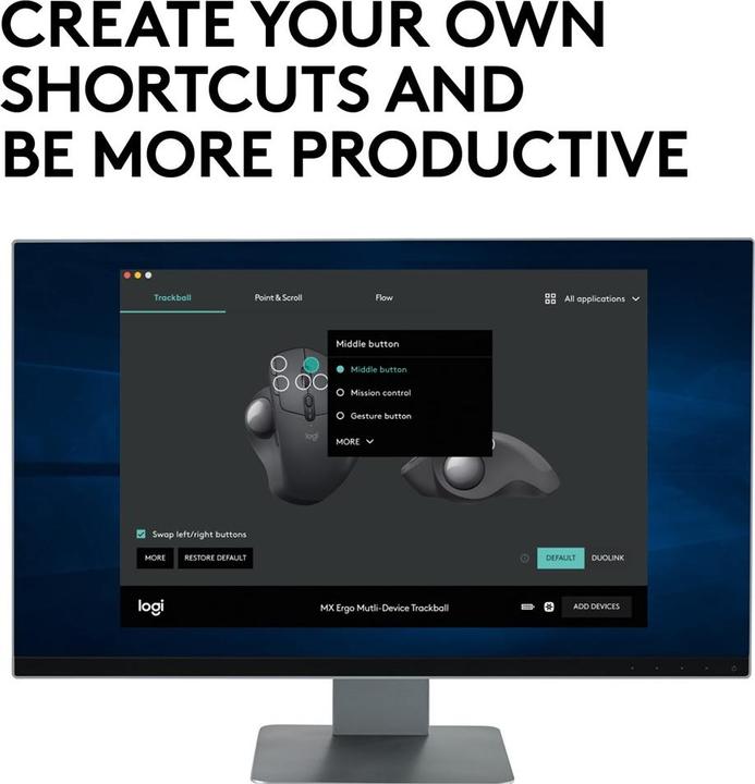 Productafbeelding Logitech MX Ergo (Draadloze)