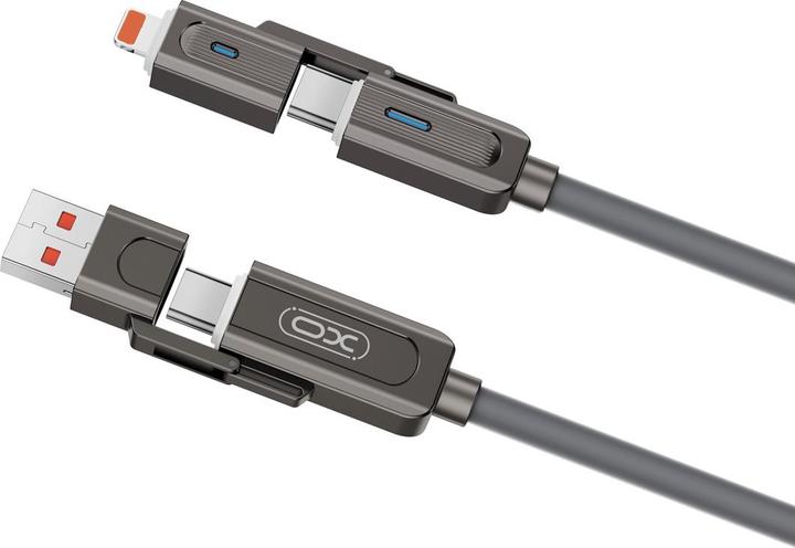 Actual product image xO cabel NB275 4w1 USB-C - Lightning + USB + USB-C 60W 1,0m szary (1 m)