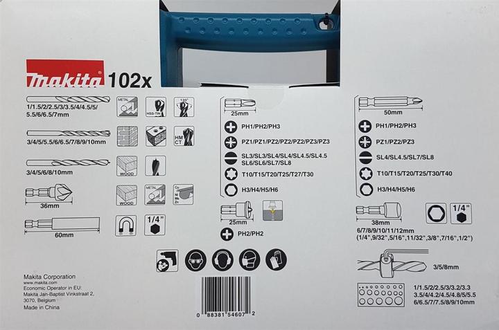 Productafbeelding Makita Bits Boorset 102 stuks ( B-68432 ) Bits / Boor / Dopsleutel (1, 1.5, 2, 2.5, 3, 3.5, 4, 4.5, 5, 5.5, 6, 6.5, 7 mm)