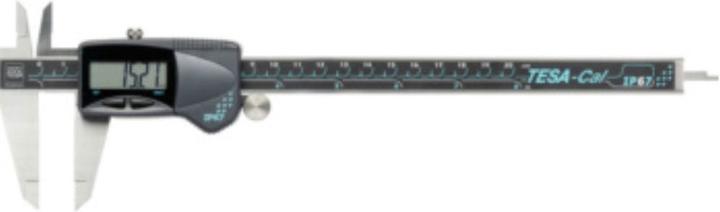Tesa CAL Digital Caliper IP 67 Measuring range 0-200 mm Drive wheel angular (5 cm)