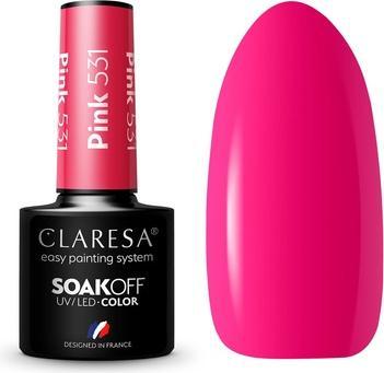 Claresa UV LED Nagellack Kollektion Hybrid Maniküre Soak Off - 5ml Rosa Farbe Nr. 531 (Rosa, UV-Gel Lack)