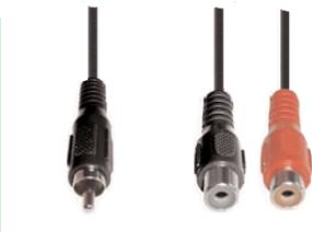 Produktbild E+P B 91. Anschluss 1: 2 x RCA, Anschluss 2: RCA, Kabellänge: 0,2 m, Produktfarbe: Schwarz (0.20 m, Cinch)