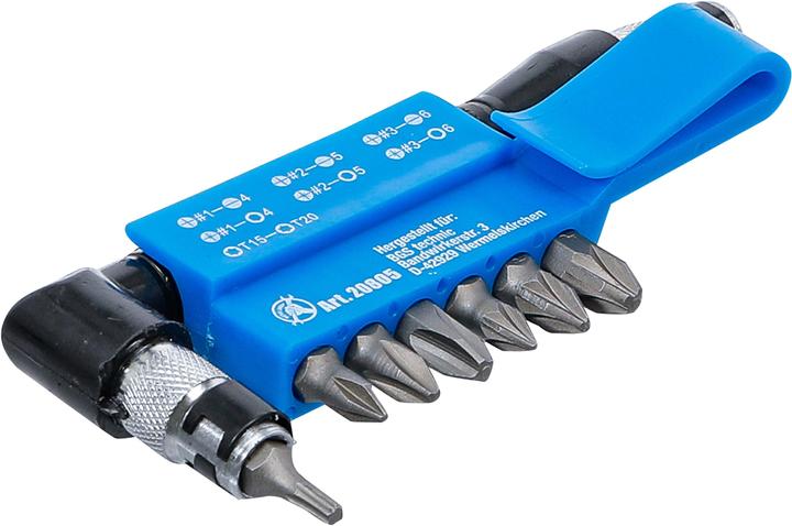 Immagine prodotto BGS Cacciavite ad angolo con 7 inserti a doppia punta attacco esagono esterno 6,3 mm (1/4") 8 pz. (6,3 mm)