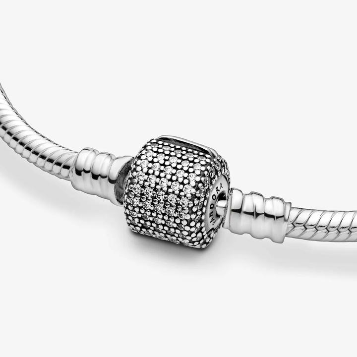 Actual product image Pandora Bracelet with ball clasp (18 cm, Silver)