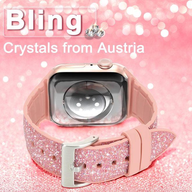 Produktbild Kingxbar Glitter Watch Band Series (38 mm, 40 mm, Silikon, Apple Watch Series 1, Apple Watch Series 2, Apple Watch Series 3, Apple Watch Series 4, Apple Watch Series 5, Apple Watch Series 6, Apple Watch SE)
