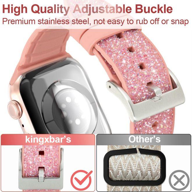 Produktbild Kingxbar Glitter Watch Band Series (38 mm, 40 mm, Silikon, Apple Watch Series 1, Apple Watch Series 2, Apple Watch Series 3, Apple Watch Series 4, Apple Watch Series 5, Apple Watch Series 6, Apple Watch SE)