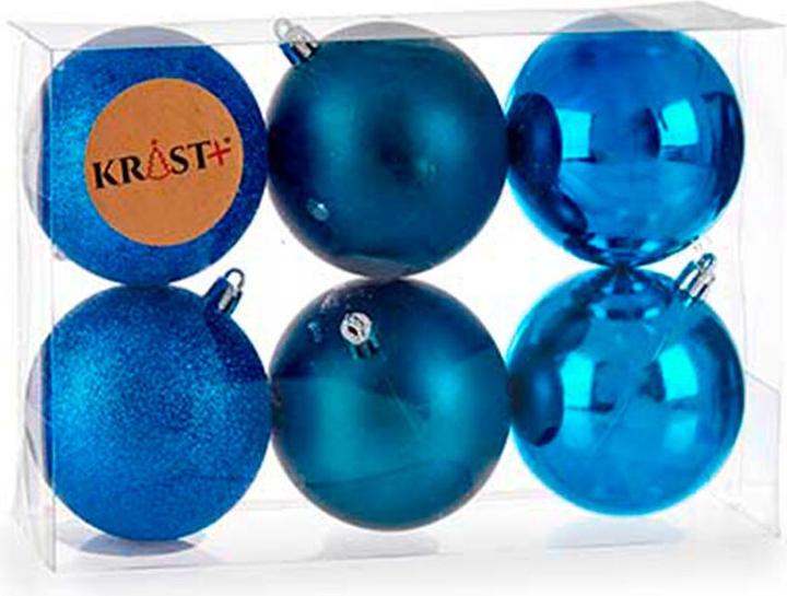 Produktbild Krist+ Weihnachtskugeln-Set Blau Kunststoff 7 x 8 x 7 cm (12 Stück) (12 -teilig)