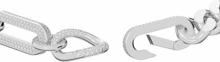 Actual product image Swarovski Dextera Necklace Statement Mixed Links White S (Swarovski Metal, 42 cm)