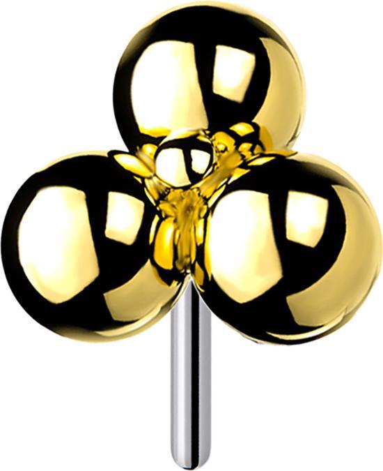 Produktbild Star Piercing Threadless vergoldet drei Kugeln (Titan G23, ohne Messing)