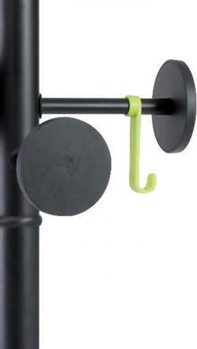 Actual product image Alba Coat rack PMSTAN3 N, 8 hooks, black with 8 black coat hooks made of plastic, with 2 abn