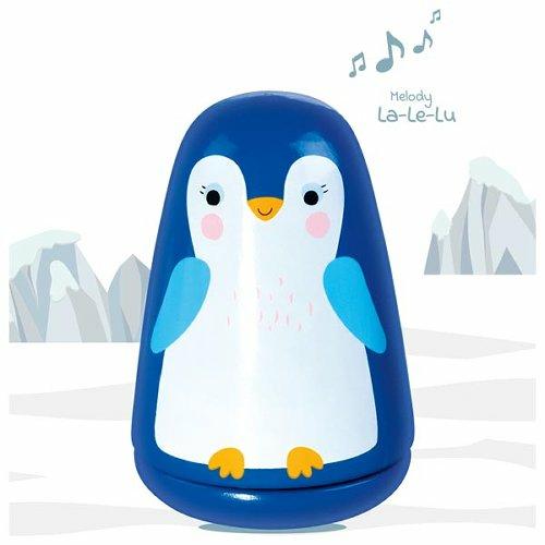 Actual product image Goki Wooden music box Little Penguin Good night
