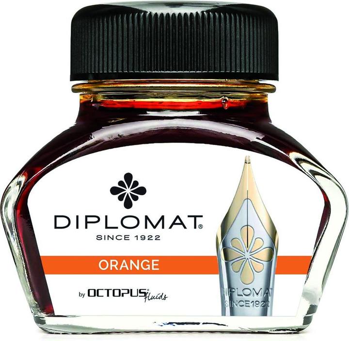 Diplomat Tinte Diplo Octopus 30 ml oranges Glas (Tintenfass, Orange)