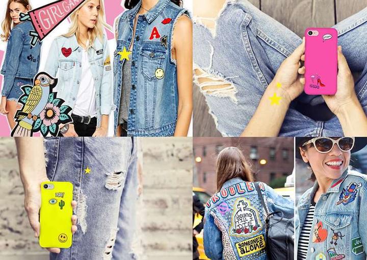 Produktbild Puro Patch Mania – Samsung Galaxy A3 (2017) Hülle, Set mit 5 Aufklebern (gelb) (Apple iPhone 7, Huawei P9 Lite, Samsung Galaxy A3 (2017), Samsung Galaxy A5 (2017))