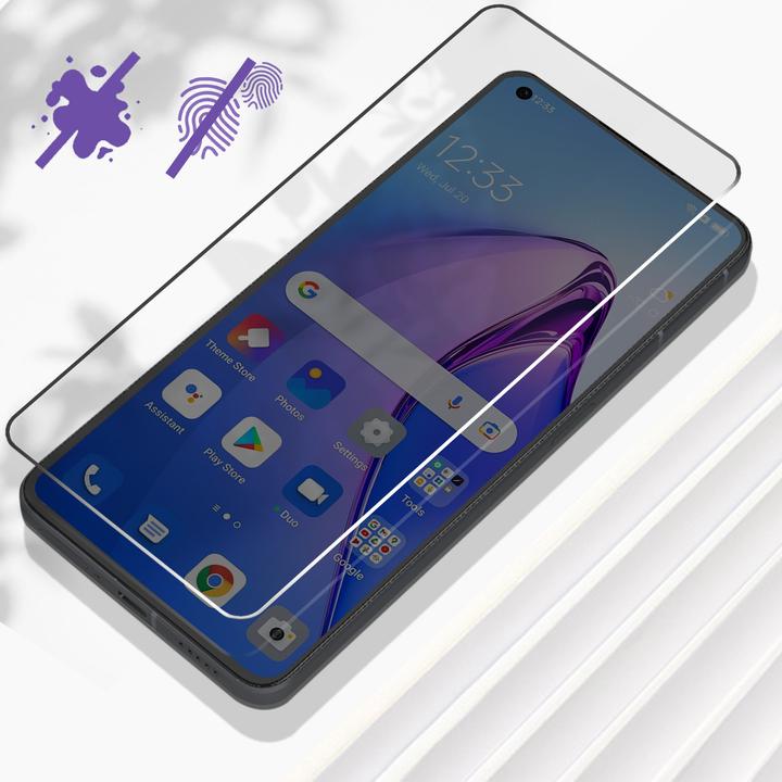 Actual product image Avizar 9H hardness glass display protection film (1 Piece, Oppo Reno 8)