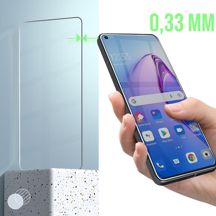 Actual product image Avizar 9H hardness glass display protection film (1 Piece, Oppo Reno 8)