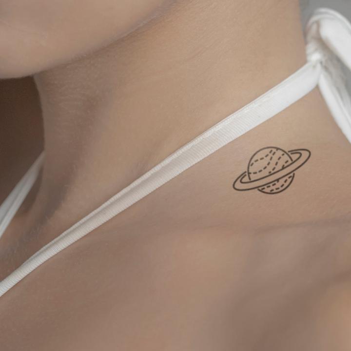 Image du produit minink Tatouage temporaire - Planète Saturne