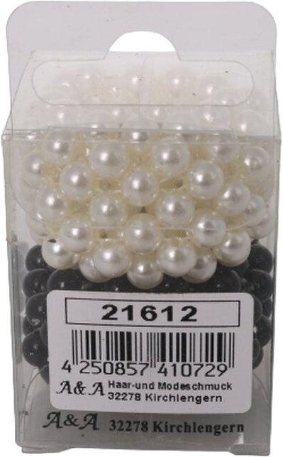 Image du produit A&A Anneau de tresse en perles 4cm s noir & blanc 2pcs