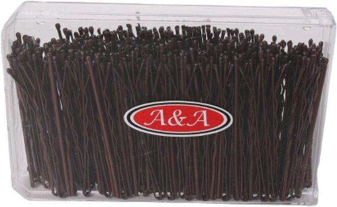 Actual product image A&A Hair Clips Box 240s approx. 6 cm brown wavy (240 pcs.)