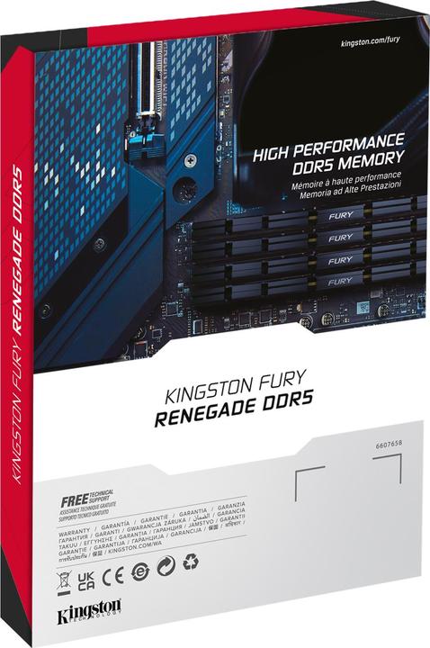 Image du produit Kingston 16Go 7600MT/s DDR5 CL38 DIMM FURY Renegade Silver XMP (1 x 16GB, 7600 MHz, RAM DDR5, DIMM)