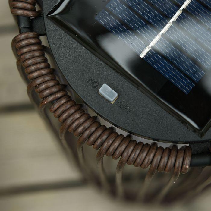 Produktbild Swisshandel24 Solarlampe, Rattan Solarleuchte, Braun, 21,5x21,5x61cm (IP44)