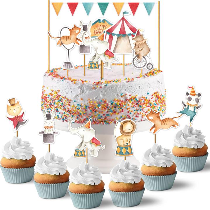 Immagine prodotto Papierdrachen Bastoncini per torte (compleanno) - Circo - Set 3