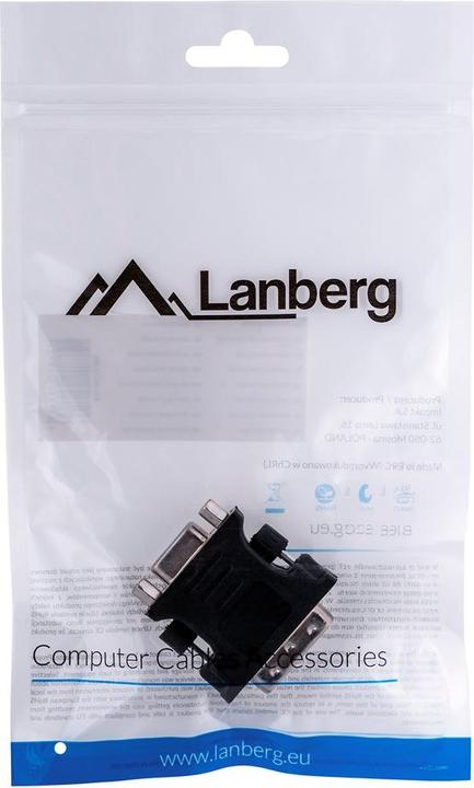 Produktbild Lanberg AD-0012-BK Videokabel-Adapter DVI-I VGA (D-Sub) (VGA, 4 cm)