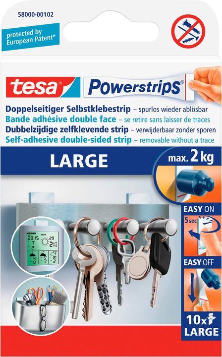 tesa Powerstrips® LARGE, 10 strips