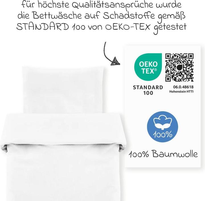 Produktbild Makian Babybettwäsche & Bettsets Bettwäsche 80 x 80 cm - Uni Weiss