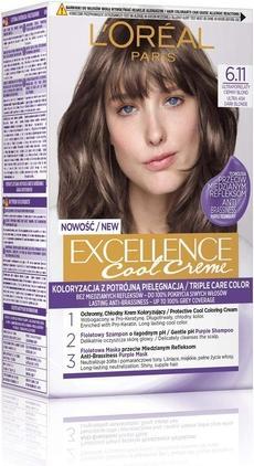 Produktbild L'Oréal Paris L'Oreal Professionnel Loreal Excellence Cool Creme Color cream 6.11 Ultra Ashen Dark Blond 1op. (6.11 Ultra Asch Dunkelblond)