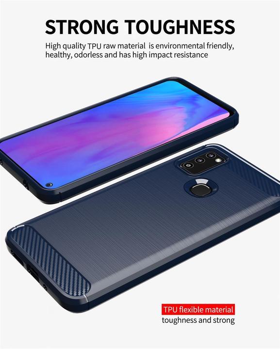 Actual product image Cadorabo TPU Ultra Slim carbon stainless steel Combi Cover (Samsung Galaxy M51)