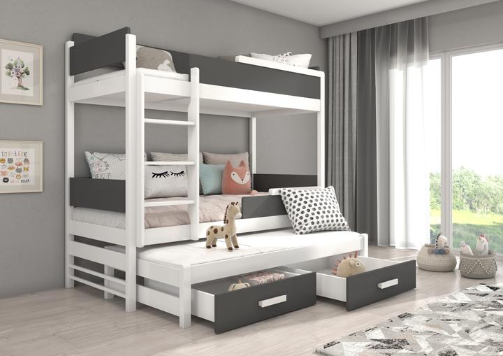 Actual product image ADRK Furniture Bunk Bed Triple QUEEN 200x90 (200cm x 90cm)