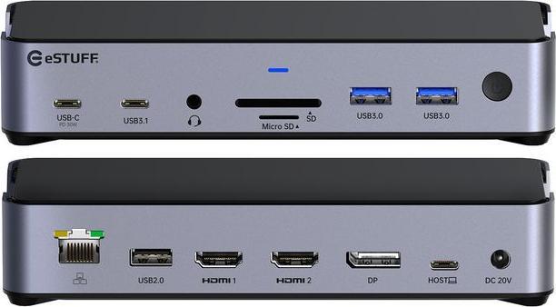 Produktbild eSTUFF Triple USB-C Docking Station (USB-C, 3 Ports)