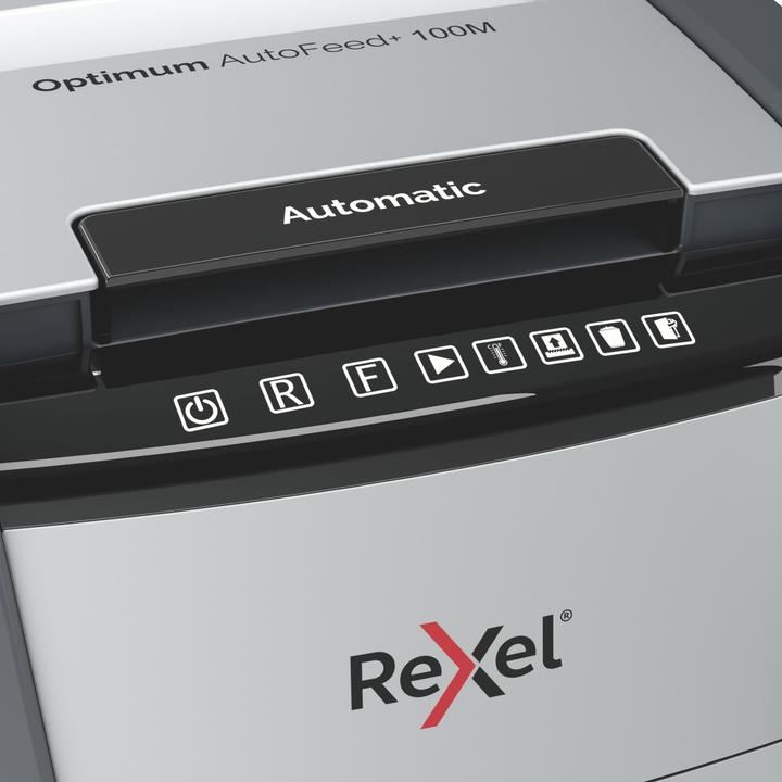 Immagine prodotto Rexel Optimum AutoFeed+ 100M Shredder micro cut 2 x 15 mm 34 l Numero di fogli (max.): 100 Secure (Microtaglio)