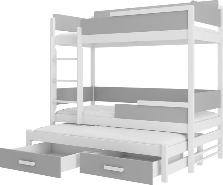 Immagine prodotto ADRK Furniture Letto a castello triplo con materassi QUEEN 180x80 (180 x 80 cm)