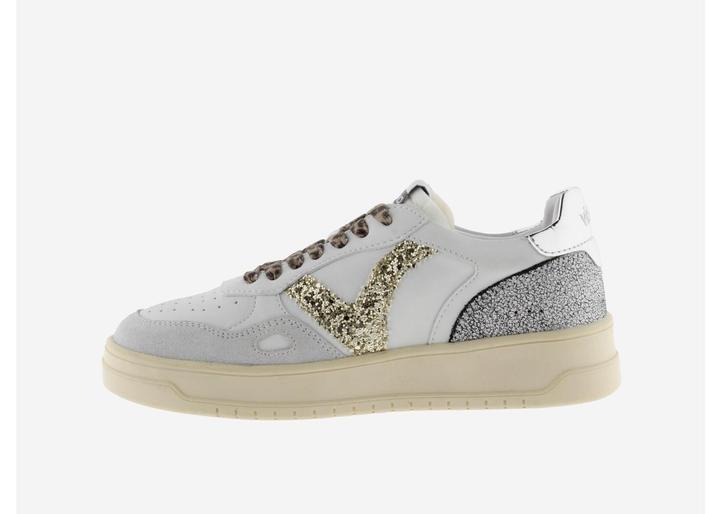 Actual product image Victoria Ladies' white and gold leather effect trainers (39)