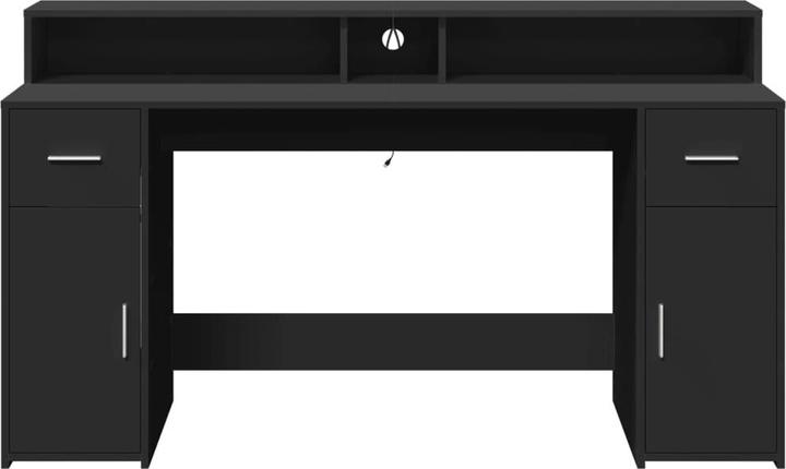 Produktbild VidaXL LED Schreibtisch Computertisch Arbeitstisch Laptoptisch Bürotisch Schwarz (160 x 55 x 91 cm)