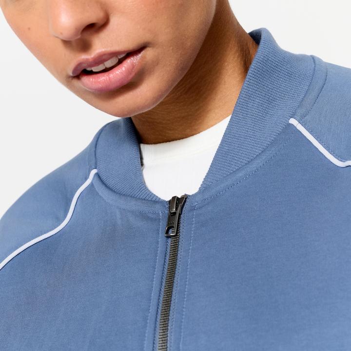 Produktbild Domyos Bomberjacke mit Reissverschluss Damen blau mit weiss (XS)