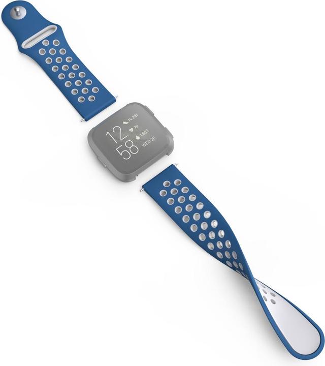 Produktbild Hama 00086227 Smartwatch-Zubehör Band Blau (Silikon, Rostfreier Stahl, Versa 2, Versa Lite, Versa)