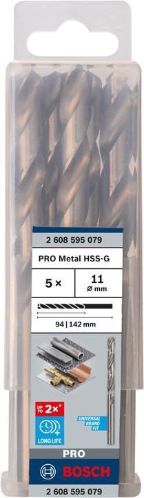 Immagine prodotto Bosch Professional Zubehör Trapano PRO Metal HSS-G, 11 x 94 x 142 mm (11 mm)