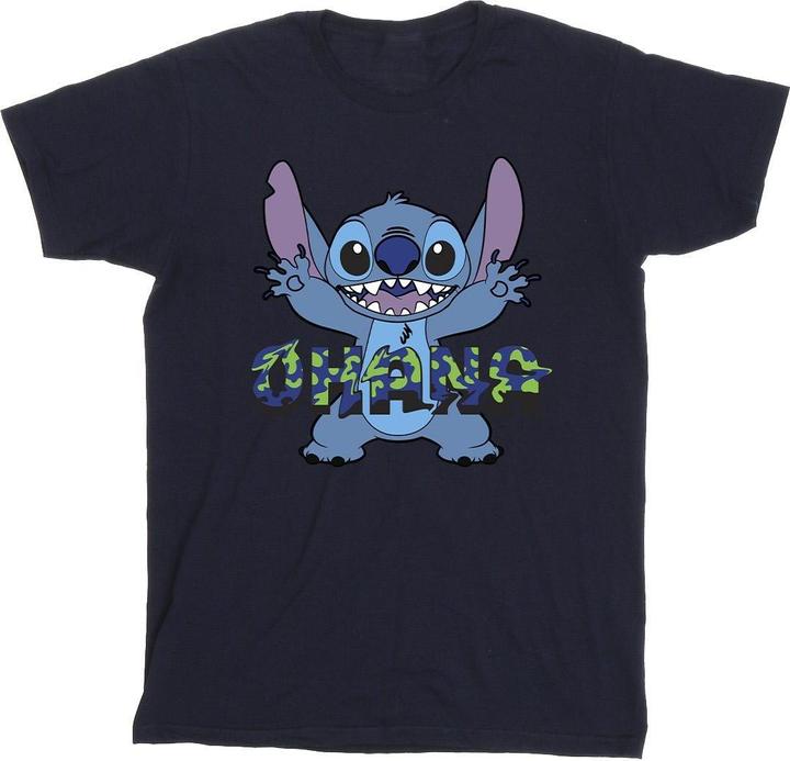 Produktbild Disney Lilo And Stitch Ohana Blue Glitch TShirt Jungen (140, 146)