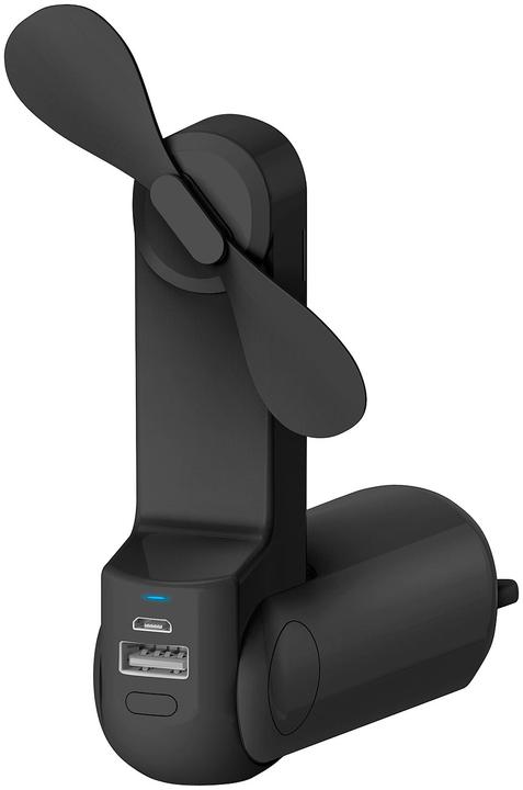 Produktbild Pearl 3in1-Mini-Ventilator mit Powerbank & Taschenlampe, 2er-Set