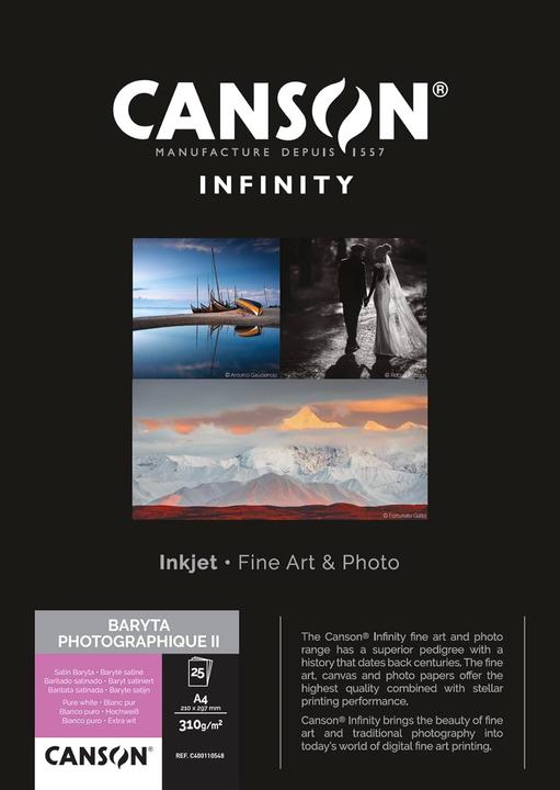 Actual product image Canson Infinity Baryta Photo II A4 310 g/m2 25 sheets (210 x 297 mm) (310 g/m², A4, 1 x)