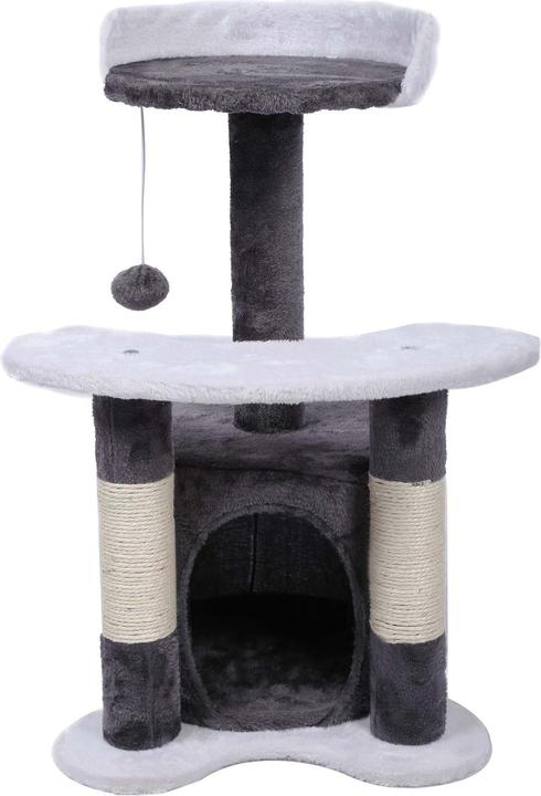 Wiltec Kratzbaum 67cm Grau/Weiss Katzen Kletterbaum Katzenkratzbaum Katzenbaum (67 cm, Grau/Weiss)