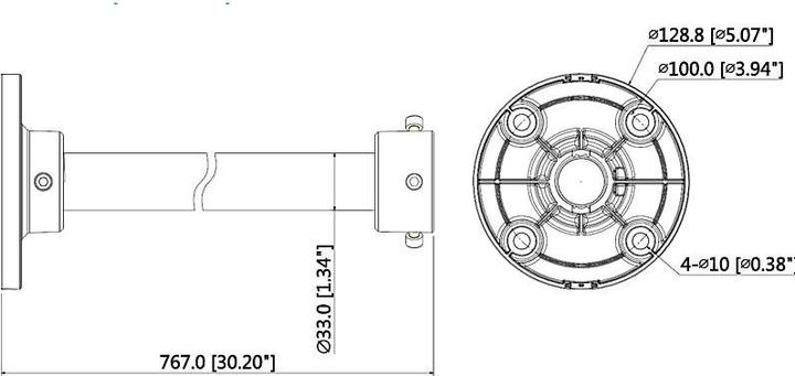 Nährwerte und Zutaten Dahua dome to. ceiling bracket PFB220C (Montage-Kit)