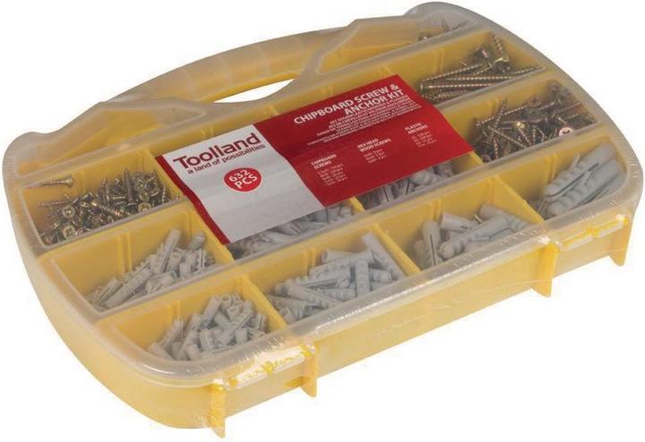 Produktbild Toolland Spannplattenschrauben und Dübel-Set (632 Schrauben pro Stück)
