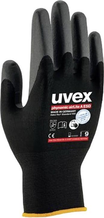 Produktbild Uvex Safety Mechanikerhandschuh Phynomic AirLite A ESD, Schwarz (6)