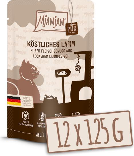 Immagine prodotto Mjamjam Puro piacere della carne - Delizioso agnello puro (Adulto, 12 pz., 1500 g)