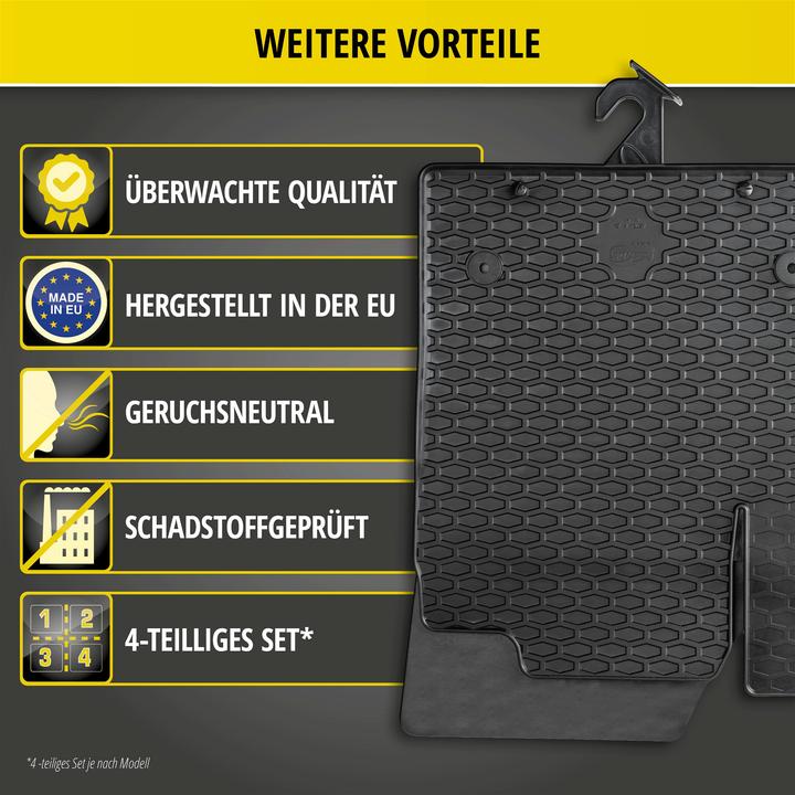 Immagine prodotto Walser Tappetini in gomma adatti per Peugeot 3008 SUV, 2005-2012, Fumatten Tappetini auto in gomma (2 tappetini anteriori + 2 tappetini posteriori)